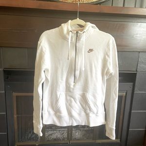 Nike Women’s Quarter Zip Hoodie- White. Size L